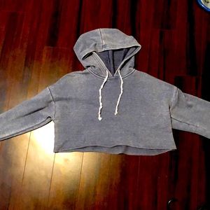 Dark blue cropped hoodie